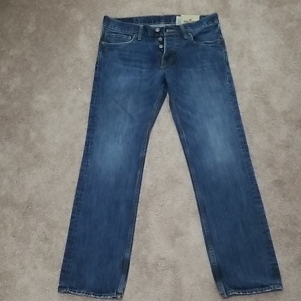 Mens Hollister Low Rise Slim Straight Jeans
